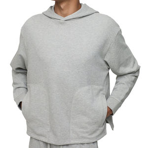 Pull à capuche pour hommes avec logo brodé personnalisé, sweat-shirt surdimensionné en molleton de coton confortable teint en couleur unie pour la promotion de la marque - Product Image 2