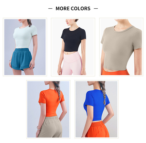 Camisetas Deportivas Personalizadas al por Mayor para Hombre, Camisetas de Manga Corta para Correr, Corte Regular, Tops de Yoga, Gimnasio, Tela de Lona Transpirable, OEM/ODM - Product Image 6