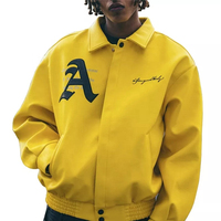 Nouvelle veste bomber imperméable jaune pour homme, style streetwear, hip hop, veste d'hiver, logo personnalisé
