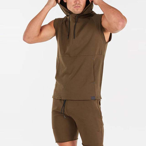 Vêtements de sport pour hommes, vêtements de sport de grande taille, sweats à capuche de sport, chemises sans manches, streetwear d'été, vêtements de sport respirants, couleur bleue - Product Image 1