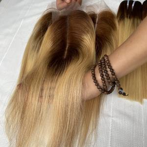 Extensión de cabello virgen Camboyano con cutícula alineada de visón del vendedor 613 cabello Remy recto de hueso crudo vietnamita con encaje negro - Product Image 2