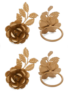 Anneaux de serviette en aluminium moulé, design de feuille, anneau de serviette bon marché, haute vente, accessoires de cadeau personnalisés, anneau de serviette en tissu - Product Image 6