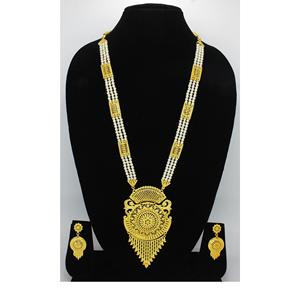 Indian Antique Jewelry <b>Gold</b> Plated Trendy Pure Brass Indian Bridal Wedding Wear Jewelry High Quality Necklace <b>Set</b> - Product Image 3