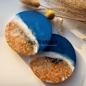 Posavasos de Resina de Diseño, 4x4 Pulgadas, Cuadrados, de Lujo, Hechos a Mano, Colores Personalizables, Decoración de Mesa, Juego de Posavasos para Bebidas, Tradebyd - Product Image 1