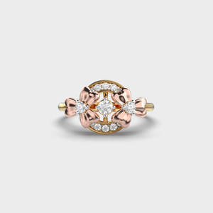 Bague en diamant cultivé en laboratoire de 1.0 carats Design floral élégant en or massif 14K pour la journée de la femme, mariage, fiançailles, fêtes florales romantiques - Product Image 6