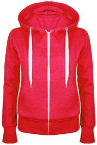 Sweat à capuche polaire OEM pour femmes-Sweat-shirt à fermeture éclair en coton uni, pulls à capuche décontractés pour femmes (vente en gros, logo personnalisé, grande taille) - Product Image 4