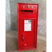 Fournitures de jardin, boîte aux lettres en métal rouge ER avec support, boîte à lettres pour colis, journaux, réception de lettres, boîte aux lettres antique, fabrication artisanale