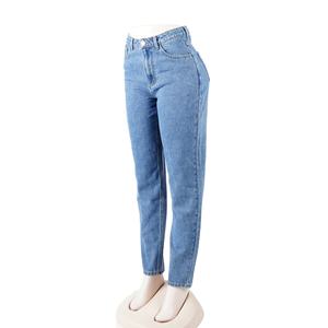 Vente en gros de jeans pour femmes à taille haute, boutonnés, lavés, à devant plat, coupe régulière, streetwear, denim, décontractés - Product Image 5