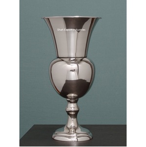Standard Design Metal Flower <b>Vase</b> Urns for Home Living Room Tabletop Decorative Shiny Silver Finished Flower Pots - Product Image 4