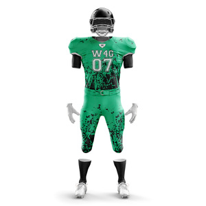 Ensemble maillot de football américain personnalisé de haute qualité 100% polyester antibactérien ensemble de shorts nouveau style de maille respirante ensembles de grande taille - Product Image 5