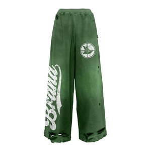 Pantalon de survêtement pour homme personnalisé, broderie 3D, lavage à la pierre, style baggy, fermeture éclair, style streetwear, pantalon de jogging, taille élastique, 100% coton, écologique - Product Image 6