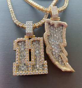 Colgante de eslabones cubanos con diseño de Hip Hop de plata 925 de lujo con moissanita diamante bolsa de dinero con hielo fianza joyería de fiesta personalizable - Product Image 1