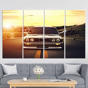 Obra de arte moderna impresa en lienzo: elegante regalo para amantes de los coches, decoración del hogar, 4 piezas: estirado sobre lienzo - Product Image 1