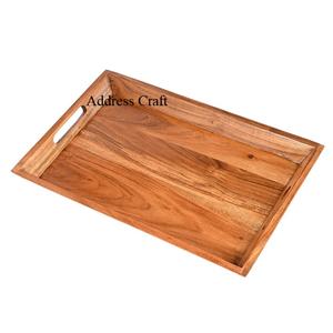 Bandeja de servicio de madera de Acacia personalizada hecha a mano sólida bandeja de servicio de alta calidad ecológica para el hogar Hotel restaurante uso bandeja de café - Product Image 3