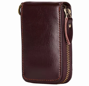 <b>Men's</b> Genuine Leather Slim <b>Wallet</b> With Striped Lining Fold Closure Card Holder Short Length Minimalist Design - Product Image 2