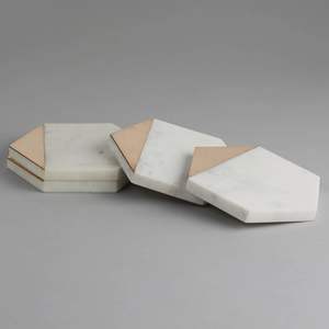 Posavasos de piedra blanca de estilo moderno, accesorios de mesa para bebidas de la mejor calidad para uso en la cocina, alfombrillas y almohadillas para decoración del hogar - Product Image 1