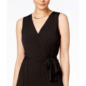 Tuta Nera da Donna NY Collection a Gamba Larga con Cintura a Fascia Alta e Stampa Fantasia Fitness, Taglie dalla XS alla L, Ideale per l'Estate - Product Image 2