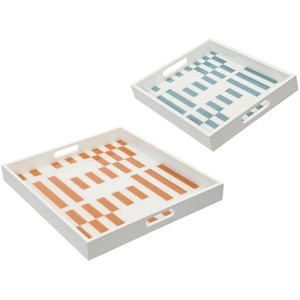 Wholesale Custom Scalloped Lacquer Tray, Factory Price Two Tone Wooden Serving Tray Manufacturer, Vietnam Premium <b>Lacquerware</b> - Product Image 3