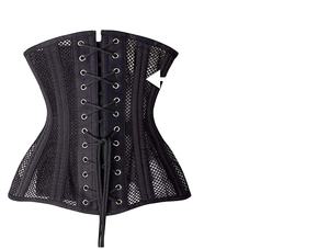 Overbust New Design Black Leather Corset With Front <b>Laces</b> New Design Fetish and Corset Top - Product Image 5