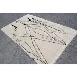 พรมตุรกีวินเทจ ขนาด 5x8 ฟุต (151x243 ซม.) ลายต้นไม้และพืชสีขาว - Product Image 2