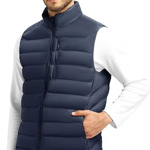 Factory Direct <b>Sale</b> Best Selling Men's Winter Casual Outerwear High Quality Breathable Customized Puffer Vest 100% <b>Zipper</b> V-neck - Product Image 1