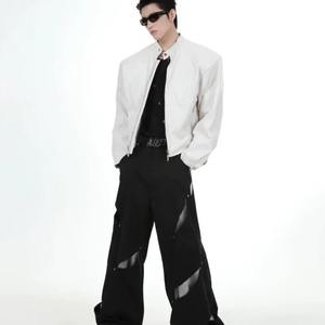 Chaqueta de moto de sensibilidad de diseño de nicho transfronterizo para hombre, ropa de calle holgada Vintage de invierno, lona de cuero genuino a la moda - Product Image 4