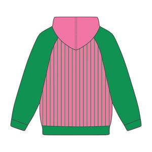 Sweat à capuche en coton mélangé à rayures vertes et rose 1908, vêtements de sororité grecque, personnalisé, Divine Nine HBCU, vie grecque - Product Image 3