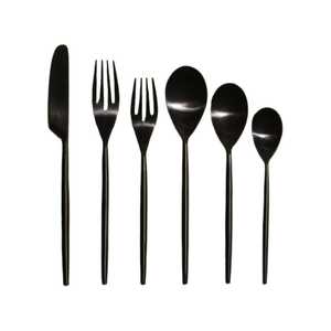 Meilleur ensemble de couverts noirs en métal de qualité pour restaurant de mariage hôtel à bas prix avec personnalisation du logo - Product Image 1