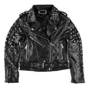 Femmes Bikers clouté PU cuir fait à la main mode ceinturé Punk-Styles Zippers vestes - Product Image 3