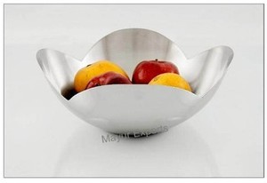 Stainless Steel Modern Fruit Bowl Single Tier Decorative <b>Tabletop</b> <b>Storage</b> and Display for Kitchen Dining Room at Reasonable Cost - Product Image 2