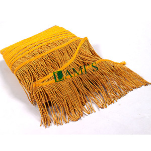 OEM Vàng Mylar chủ đề rìa tùy chỉnh kim loại <span class=keywords><strong>3</strong></span> "6" và 9 "Rayon bông lụa và kim loại thỏi rìa TRIM tua handmade - Product Image 2