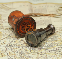Télescope monoculaire artisanal en laiton antique, grossissement 2,5x, lentilles multicouches, étui en cuir vintage, portable, nautique