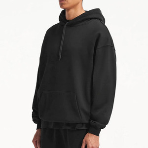 Sudaderas con capucha para hombre 100% algodón personalizado caída hombro sudaderas con capucha bolsillos funcional jersey de gran tamaño sudaderas con capucha de peso pesado para hombres - Product Image 3