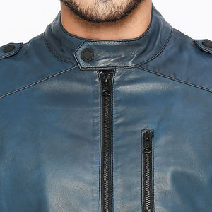 Basic Style Good Quality Unique Design Men's Biker Leather <b>Jacket</b> Heavyweight Fresh Arrival Men's Leather <b>Jacket</b> - Product Image 6
