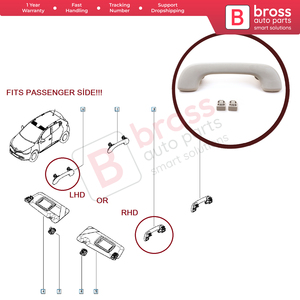 BDP1182 Support de poignée de maintien de toit intérieur passager avant gris clair 739410013R pour Megane 3 4 Scenic 3 Clio 4 Kadjar Captur - Product Image 5