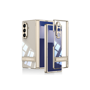 Funda de Silicona Transparente con Soporte Dorado de Lujo para Samsung Galaxy Z Fold 7, Galaxy Z Fold 7 Plus y Galaxy A55 - Product Image 1