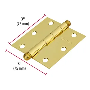 Hermex in ottone antico scatola di cerniere quadrate da 20 3 'testa rotonda per scatole regalo mobili da cucina e uso scolastico - Product Image 3