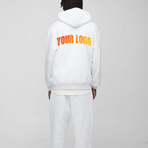 OEM Vente en gros Pull-over à capuche en coton épais vierge Streetwear Logo personnalisé Sweat-shirts à capuche en molleton surdimensionné pour hommes grande taille - Product Image 6