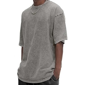 เสื้อยืดผ้าฝ้าย100% สำหรับผู้ชายเสื้อสตรีทแวร์ผ้าไฮสตรีทโอเวอร์ไซซ์ทรงฮิปฮอปเฮฟวีเวตเชิ้ตสำหรับผู้ชาย - Product Image 2