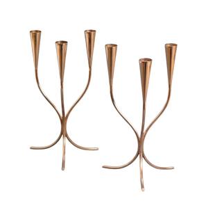 Premium Quality Brass <b>Candle</b> Holders Set Of 2 Rose Gold Metal <b>Flower</b> Shape <b>Candle</b> Stand For Home Decor And Wedding Table Decor - Product Image 3