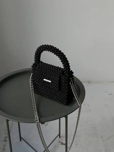 Sac Hobo en plastique perlé ivoire fait à la main sac à main moderne | Durable Portable grande capacité sac à bandoulière utilisation garde-robe - Product Image 5