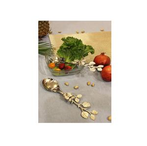 Ensemble de cuillères et fourchettes à salade en laiton ensemble de 2 serveurs à salade modernes de qualité supérieure ensemble de vaisselle en laiton pour salade avec artisanat naturel - Product Image 1