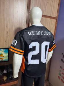 Vente en gros pas cher 100% maillots de football américain en polyester imprimé par transfert de chaleur respirant cousu en arrière unisexe - Product Image 6