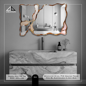 Miroir mural élégant en acier inoxydable avec revêtement PVD pour un look luxueux - Product Image 2