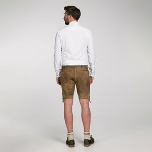 Traje tradicional alemán para hombres, gamuza de cuero de vaca ecológica, decoración Vintage, tirantes, pantalones cortos bávaros sólidos - Product Image 4