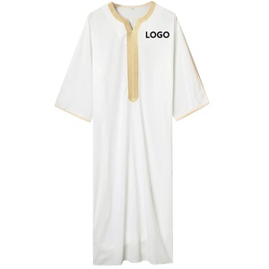 Venta al por mayor de alta calidad Khamis árabe islámico más estilo polar invierno thobe buen precio thobe Omani thobes algodón para hombres - Product Image 4