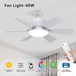 Ventilador de Techo 2 en 1 con Luz LED, 5 Aspas, Motor AC/DC, Control Remoto, para Dormitorio y Cocina, Cuerpo de ABS/Plástico/Madera - Product Image 6