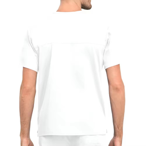 ชุดสครับคอวีสำหรับทุกเพศเครื่องแบบพยาบาลสวมใส่สบายผ้าสแปนเด็กซ์ออกแบบได้ตามสมัยนิยมผลิตตามสั่ง OEM โรงพยาบาล - Product Image 3