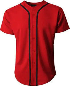 Maillot de baseball pour hommes, vêtements de sport à la mode, matériau en polyester doux, respirant, antibactérien, col en V, bouton élégant sur le devant - Product Image 5