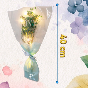 Bouquet Decorativo di Fiori di Riso con Luci LED Calde, Regalo Perfetto per San Valentino, Include Involucro in Cellophane e Batterie - Product Image 4